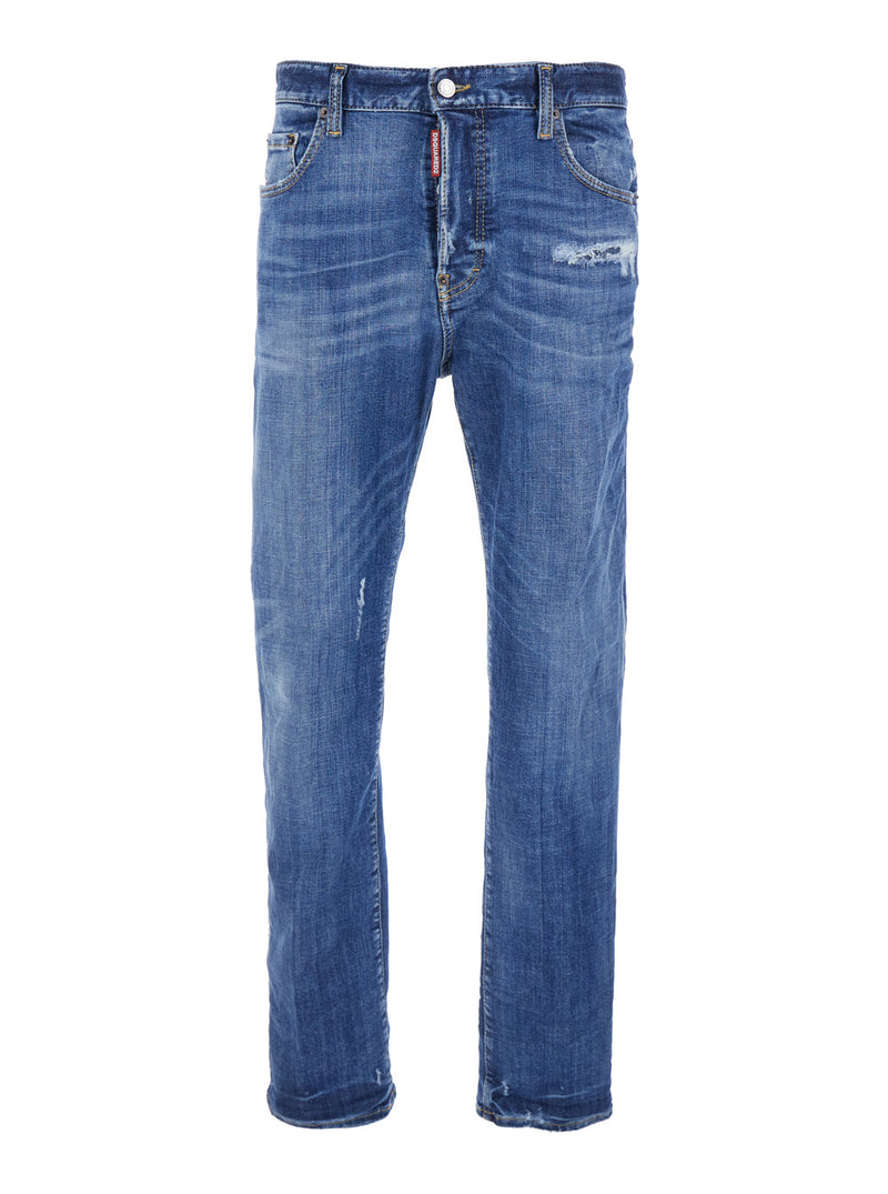 DSQUARED2 Blue Jeans With Ripped Details