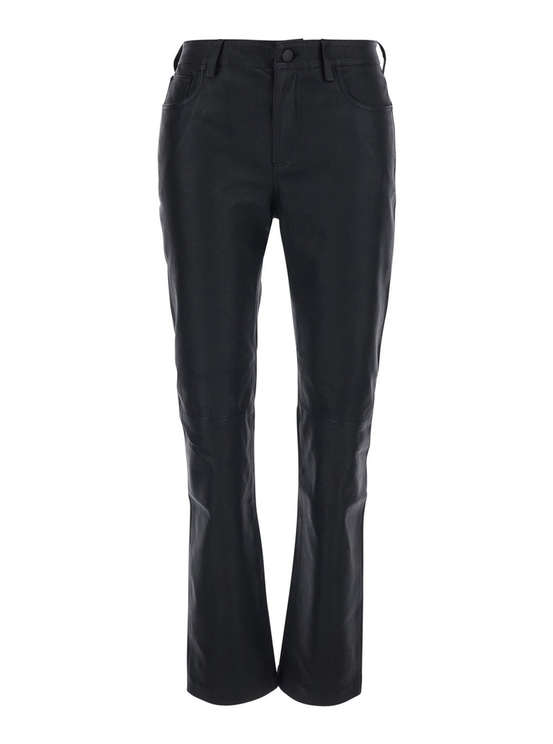 High-Waisted Sophie Flared Leather Jeans