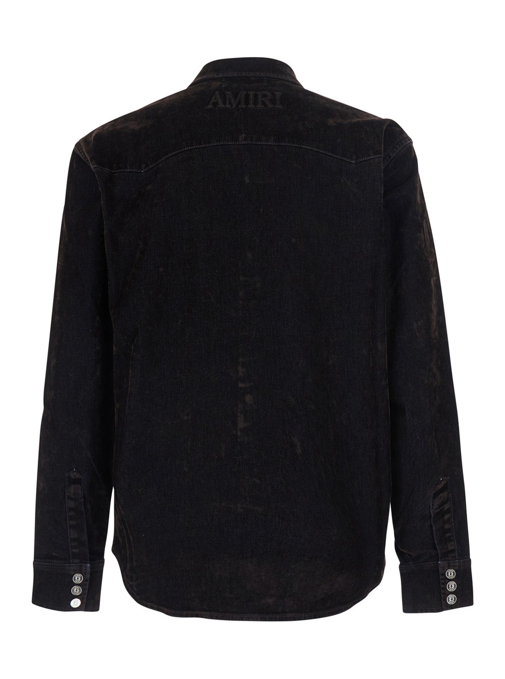 Denim Shirt With Patches in Brown Cotton