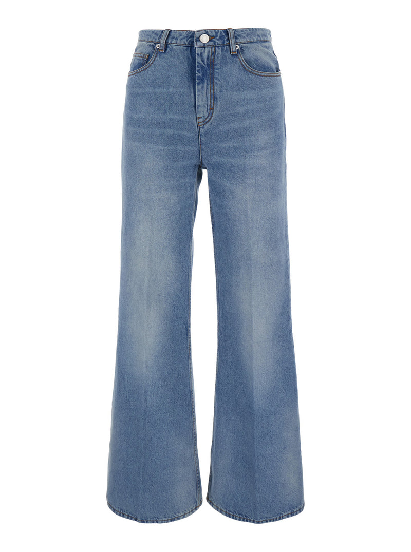 Flare Fit Jeans Blue Cotton