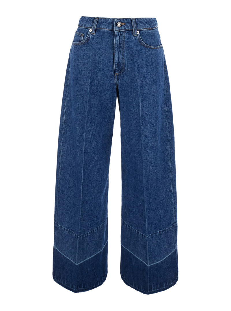 Jeans Wide-Leg Blue Denim