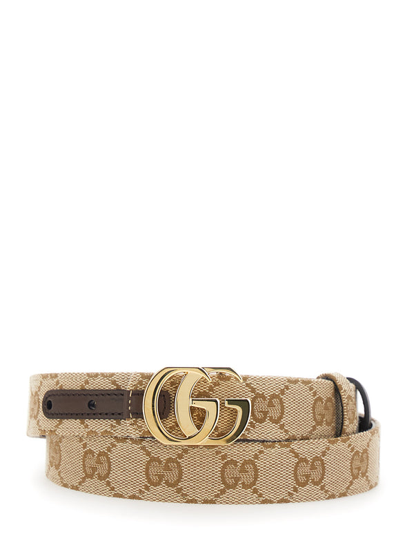 Reversible GG Buckle Canvas and Leather Belt