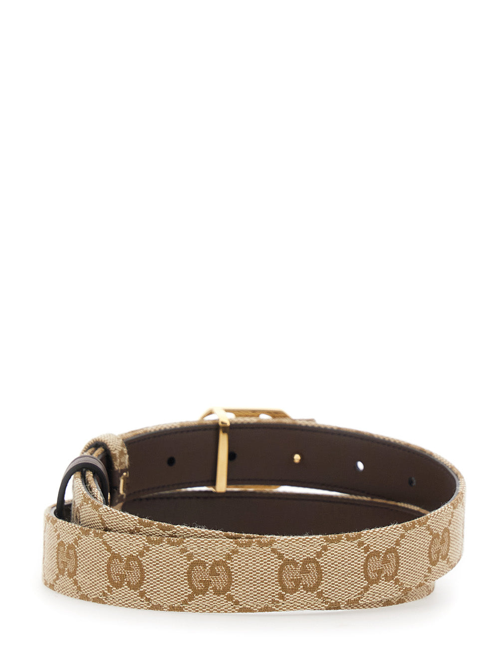 Reversible GG Buckle Canvas and Leather Belt