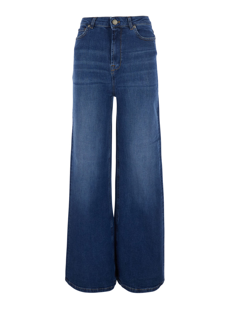 Straight-Cut Blue Jeans