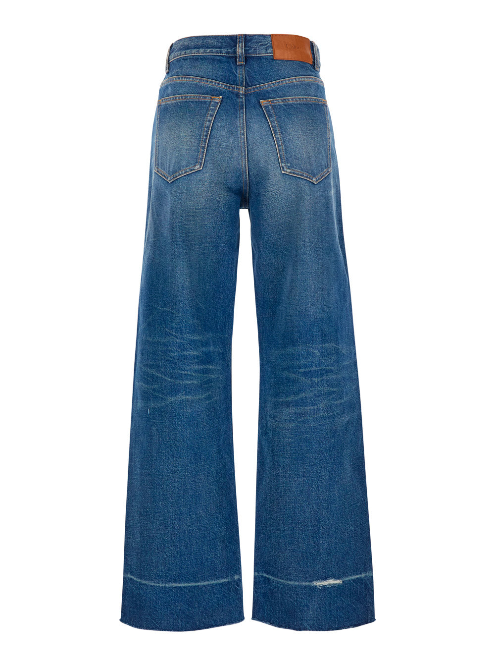 Wide Jeans with Raw Hem