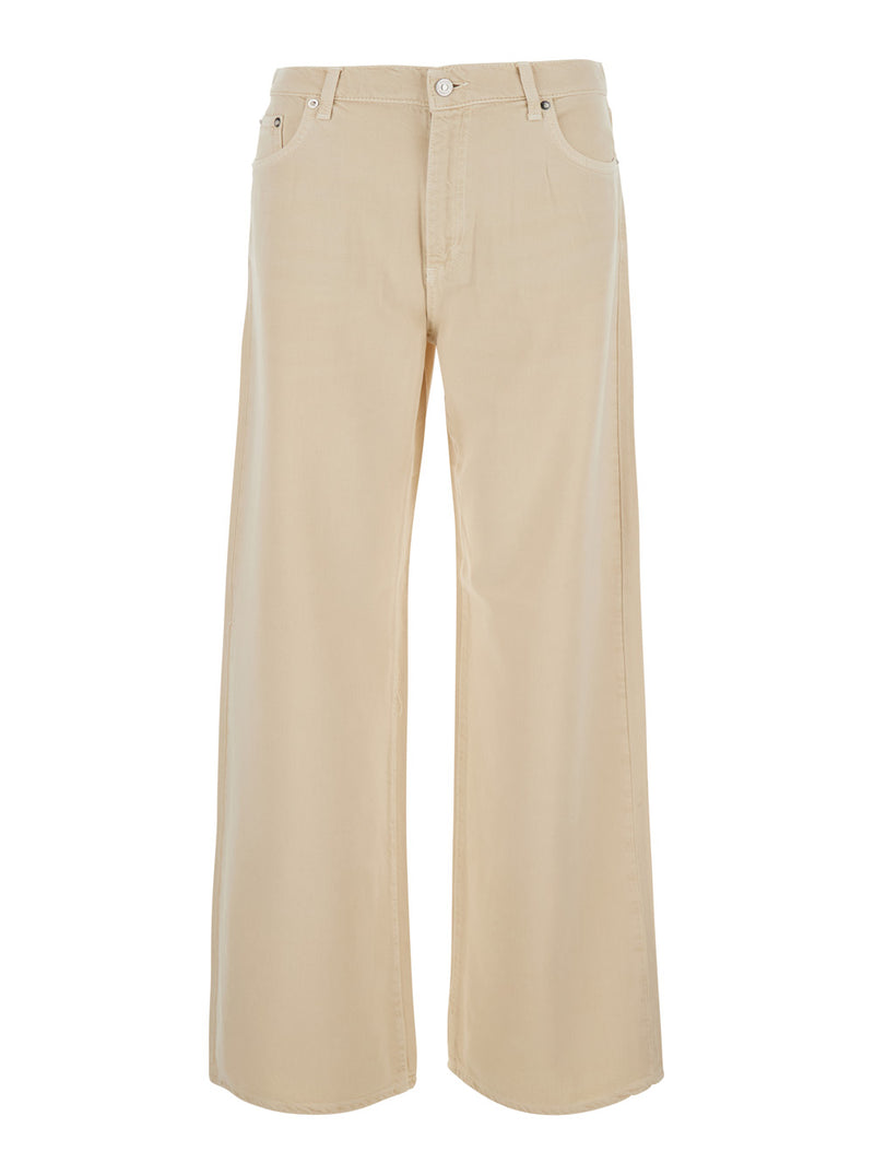 Wide Leg Jeans Beige