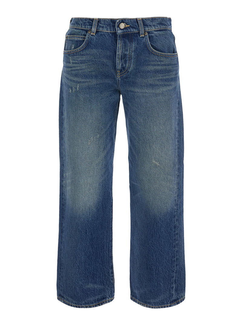 Straight Jeans Faded Blue Denim