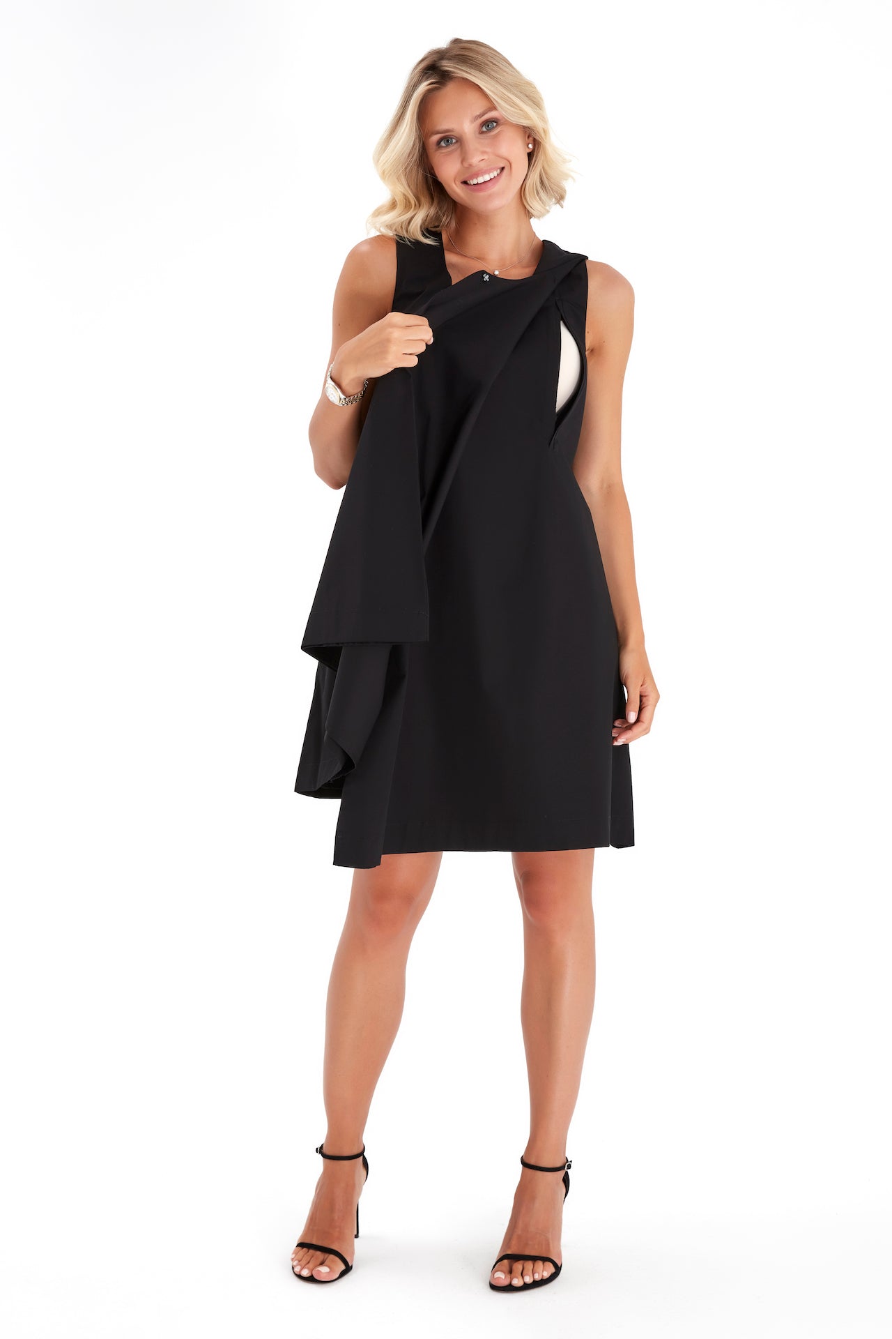 Amaze Sleeveless Cotton Maternity/Nursing Swing Dress