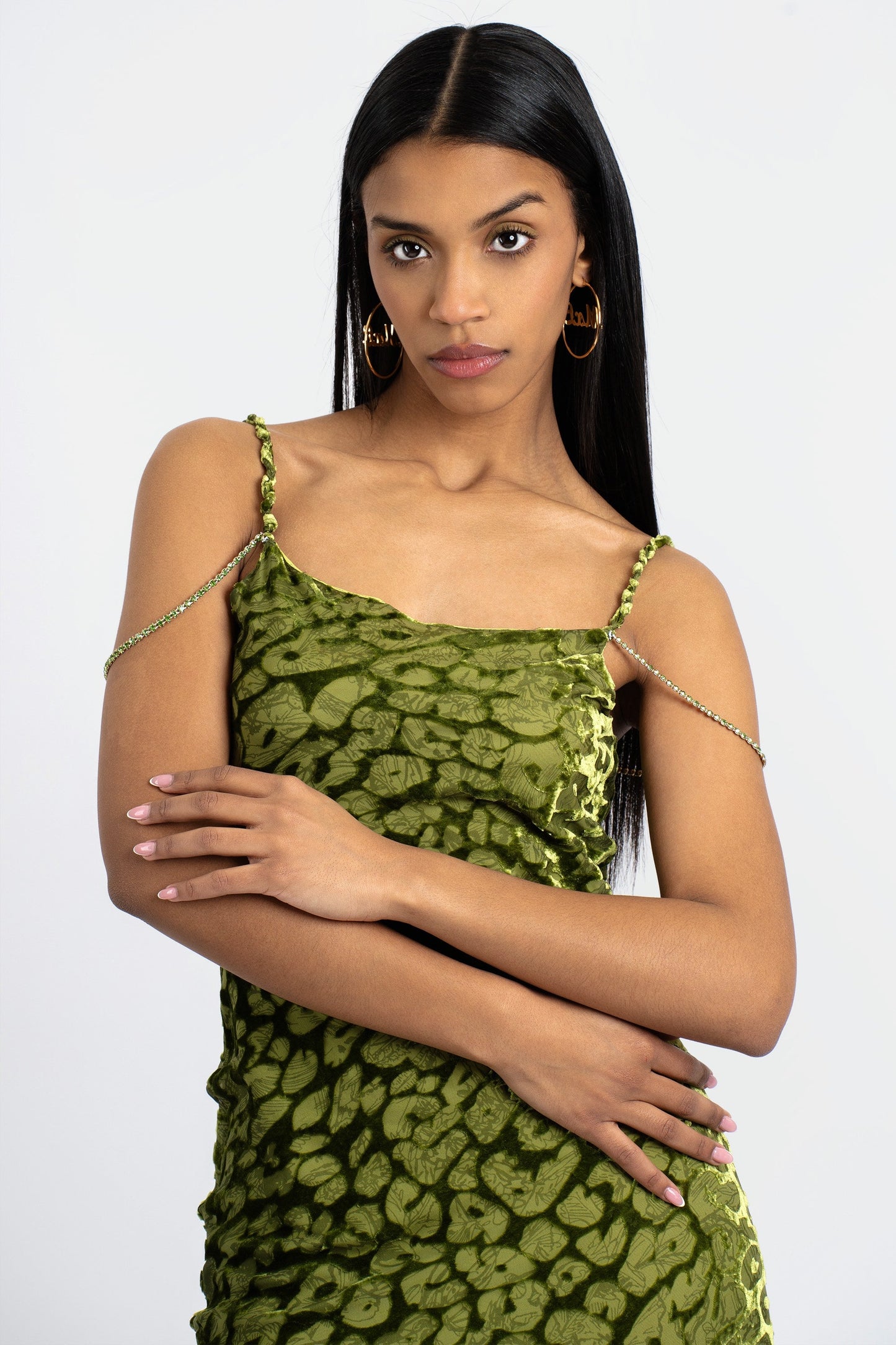 Aliana Silk Leopard Imprint Slip Dress