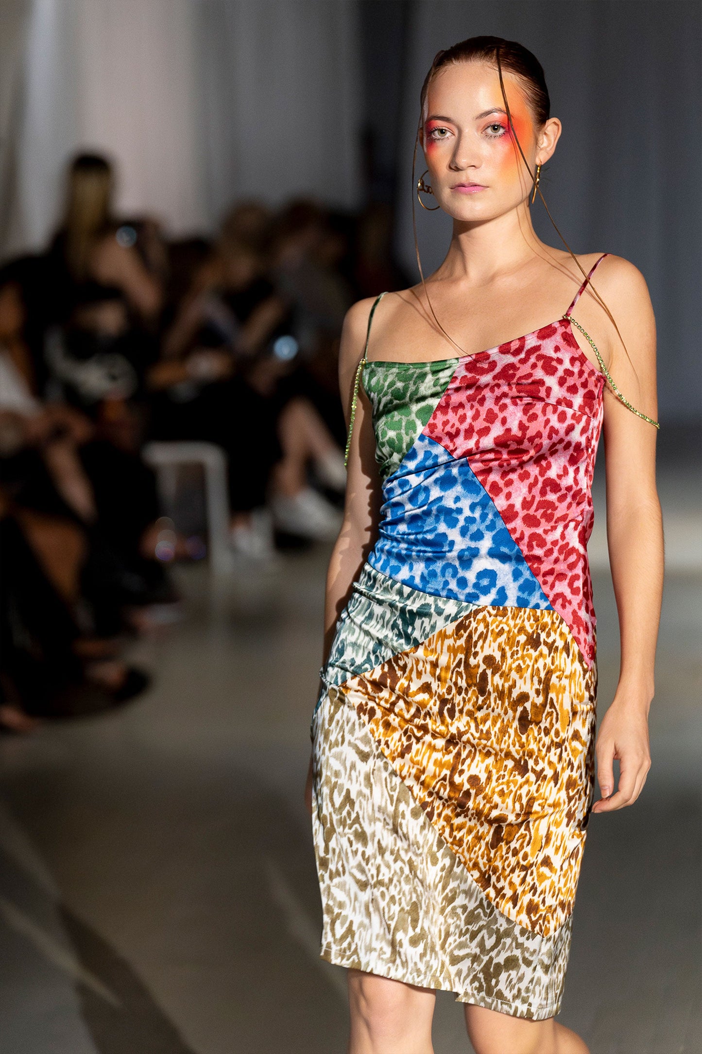 Amalia Patchwork Satin Dress