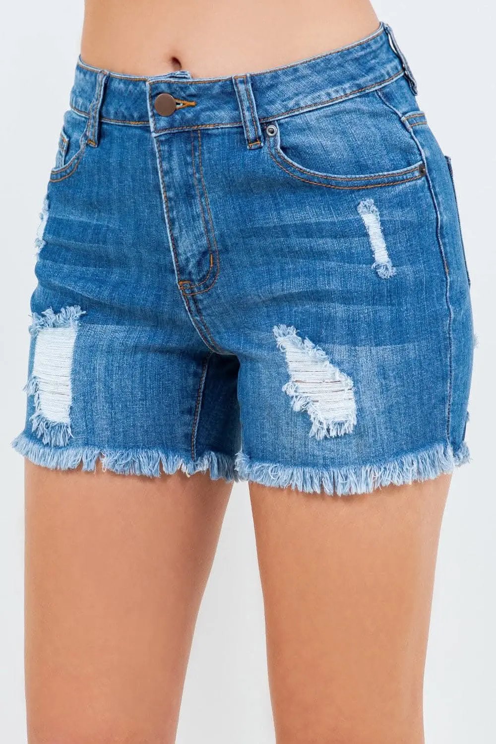Trendsi American Bazi High Waist Denim Shorts - Women's Fashionable Jean Shorts