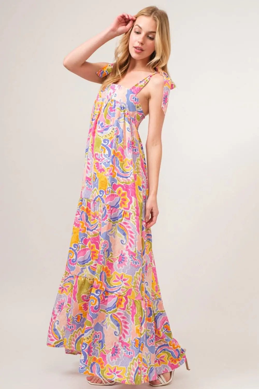Maxi Dress - Vibrant Multicolor - Flowy Bohemian