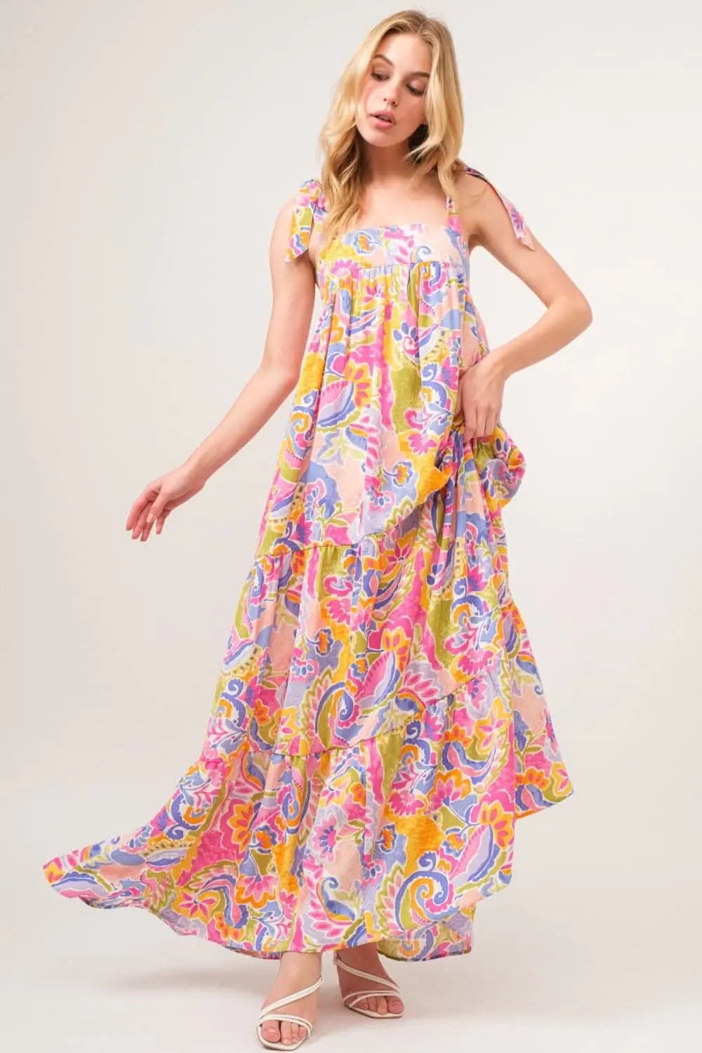Maxi Dress - Vibrant Multicolor - Flowy Bohemian