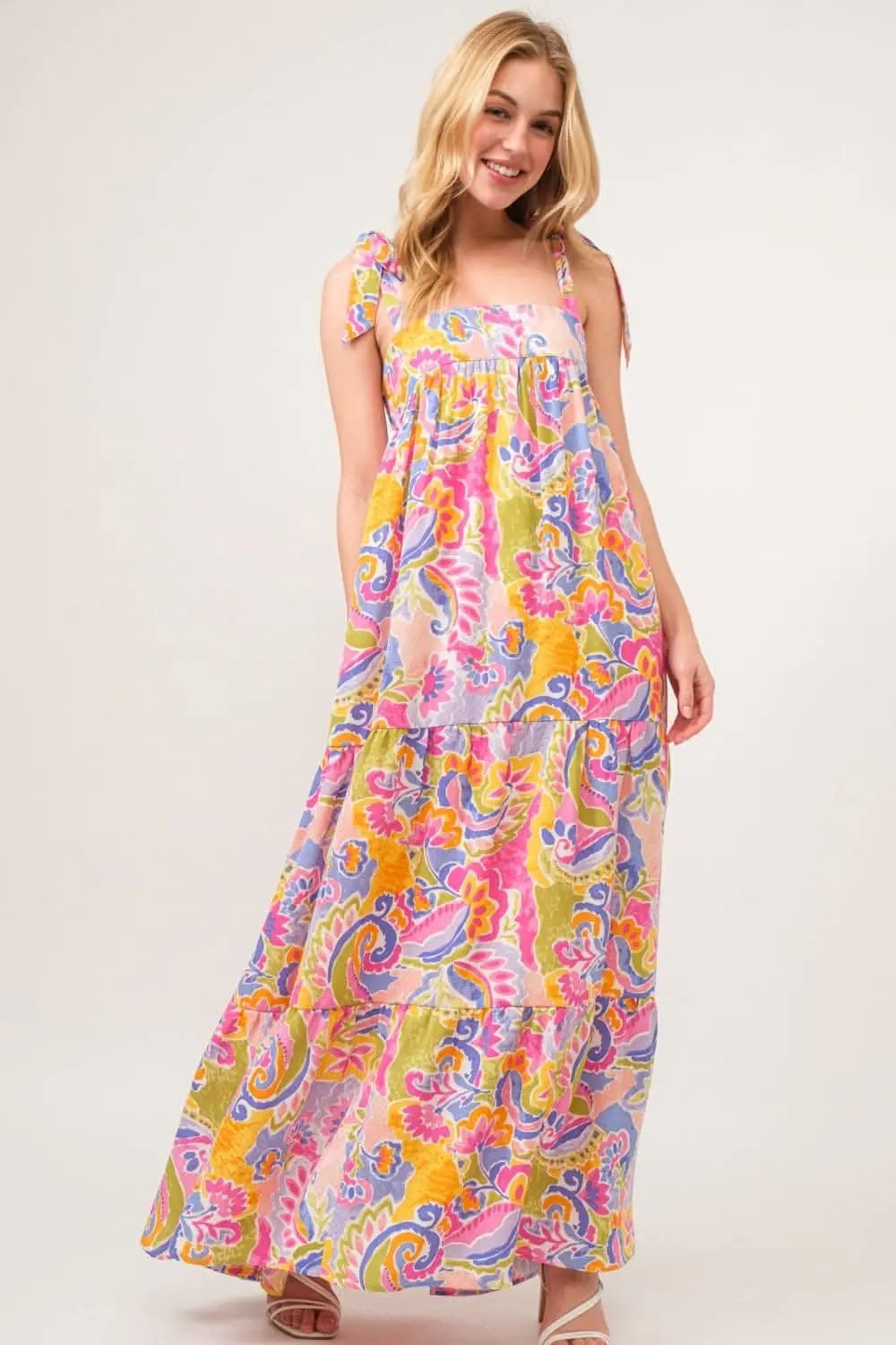 Maxi Dress - Vibrant Multicolor - Flowy Bohemian