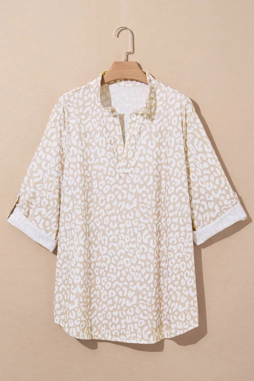 Apricot Leopard Print Plus Size Top by Love Salve