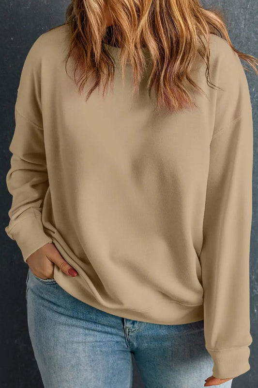 Apricot Plus Size Crew Neck Sweatshirt by Love Salve