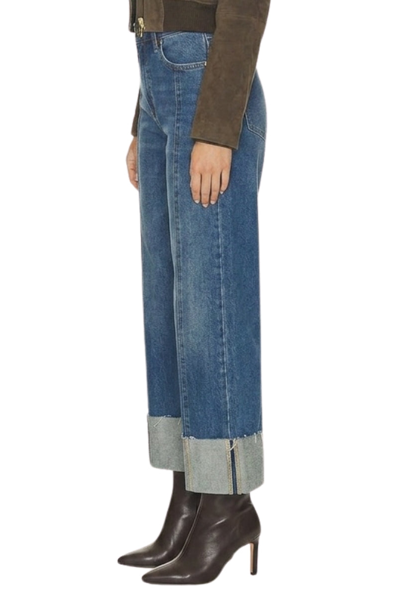 ULTRA HIGH RISE A-WIDE JEANS WITH 4 1/2" CUFF