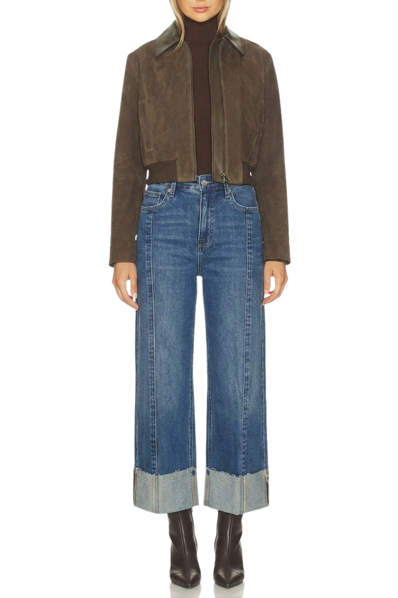 ULTRA HIGH RISE A-WIDE JEANS WITH 4 1/2" CUFF