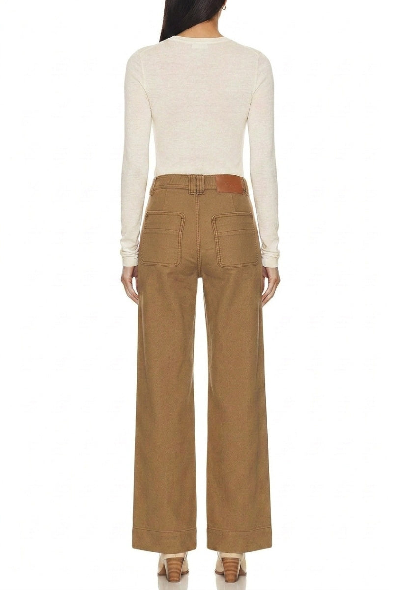 HIGH RISE TUMMY CONTROL BISTRE PALAZZO JEANS