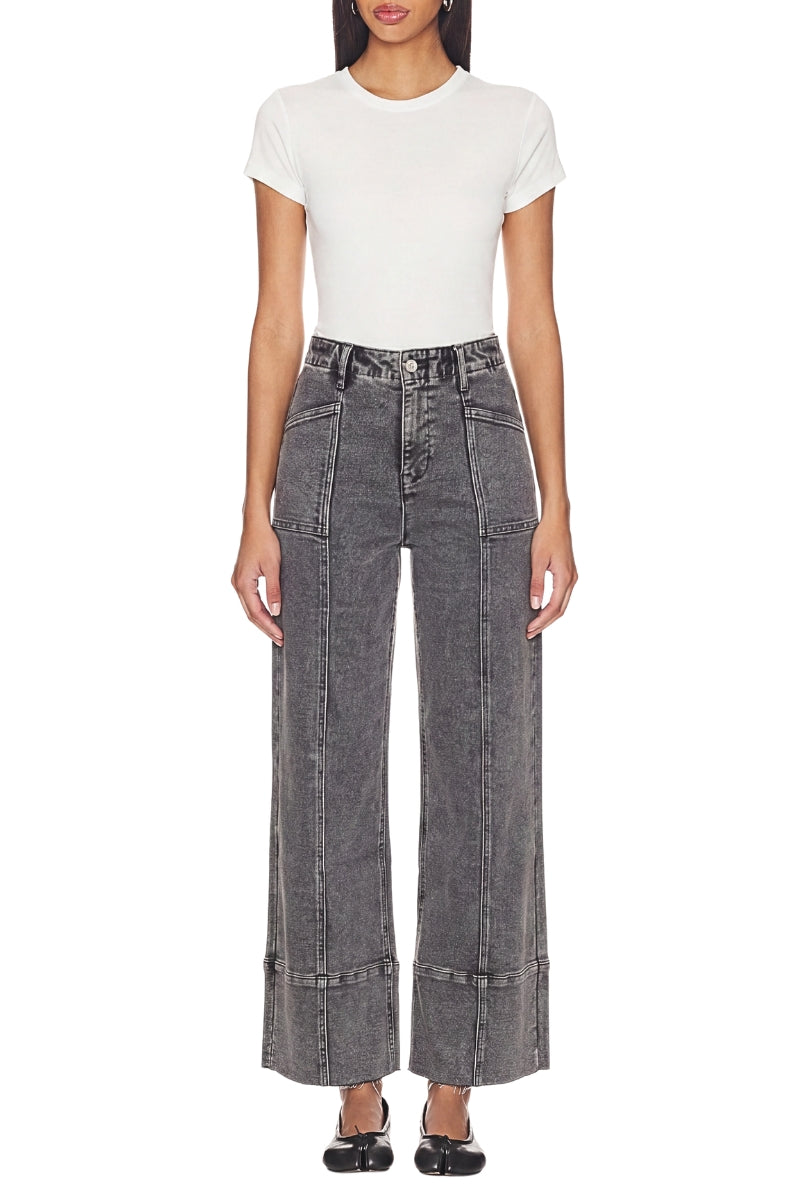 HIGH RISE TUMMY CONTROL GREY PALAZZO JEANS