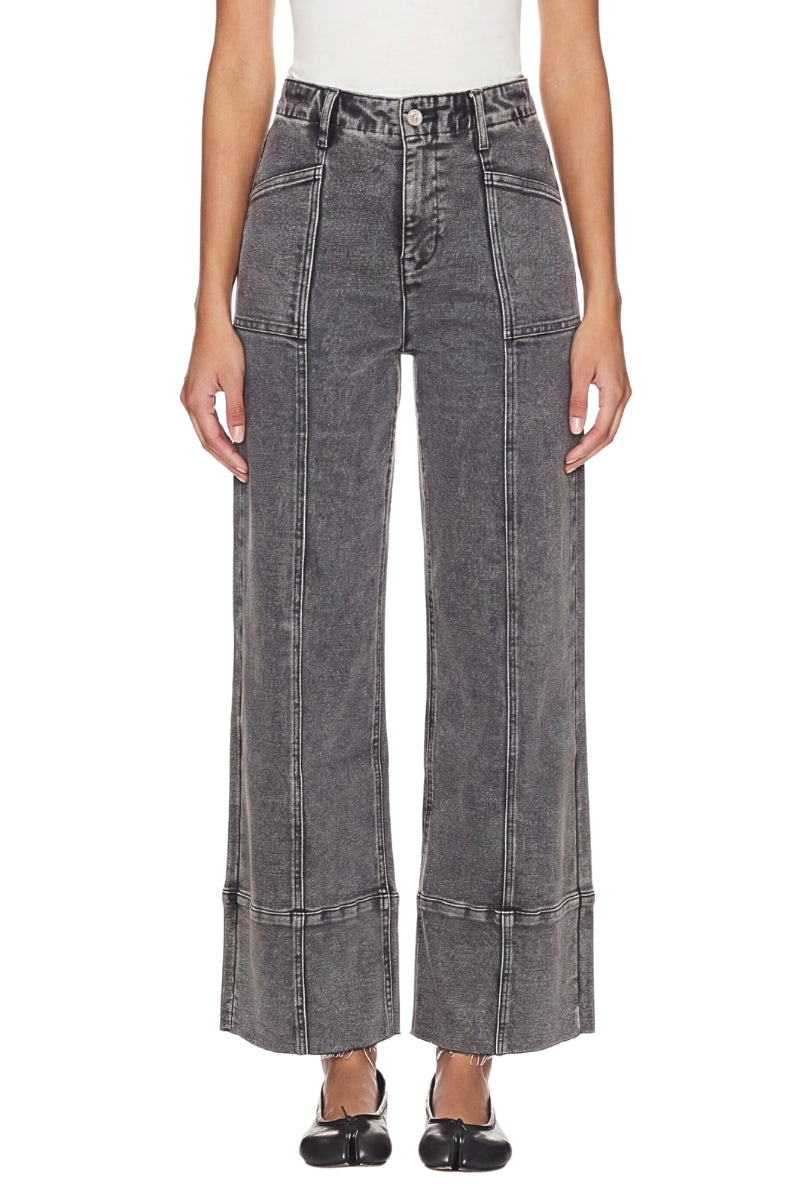 HIGH RISE TUMMY CONTROL GREY PALAZZO JEANS