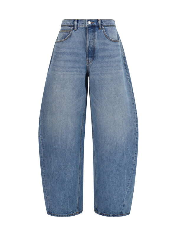 Balloon Jeans Crystal Embellished Vintage Light Indigo