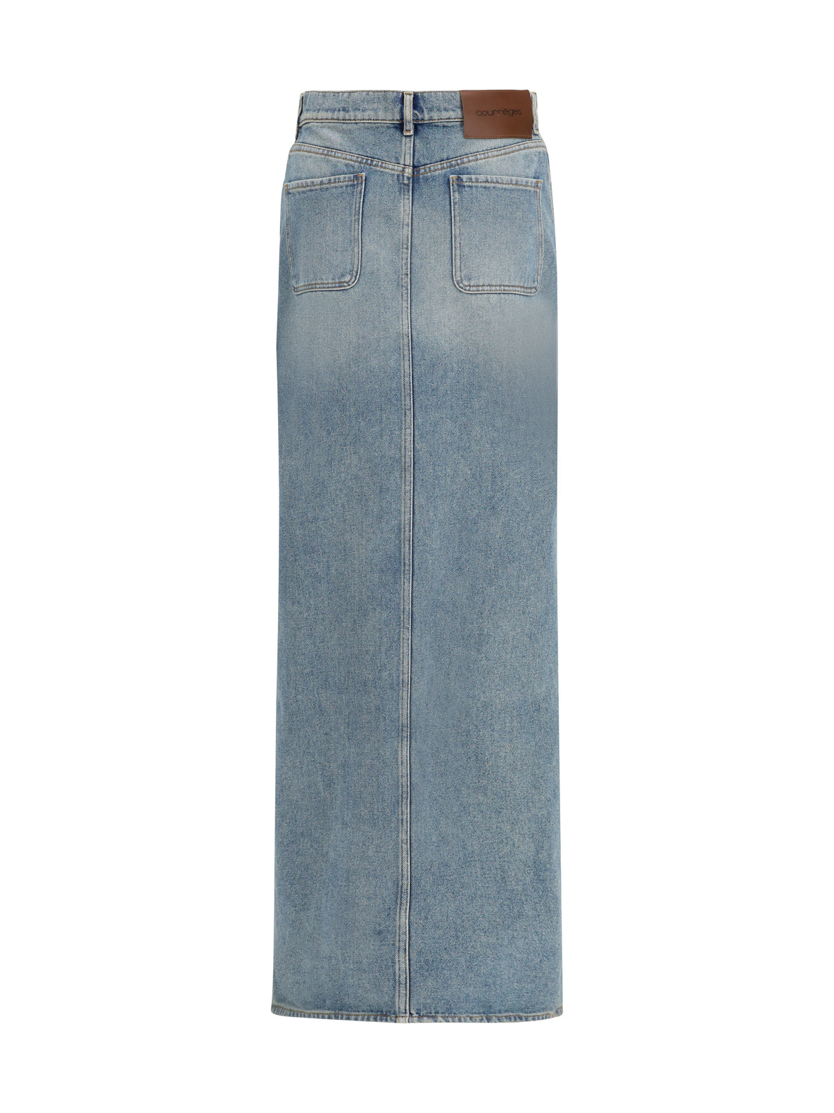 Asymmetric Denim Circle Skirt