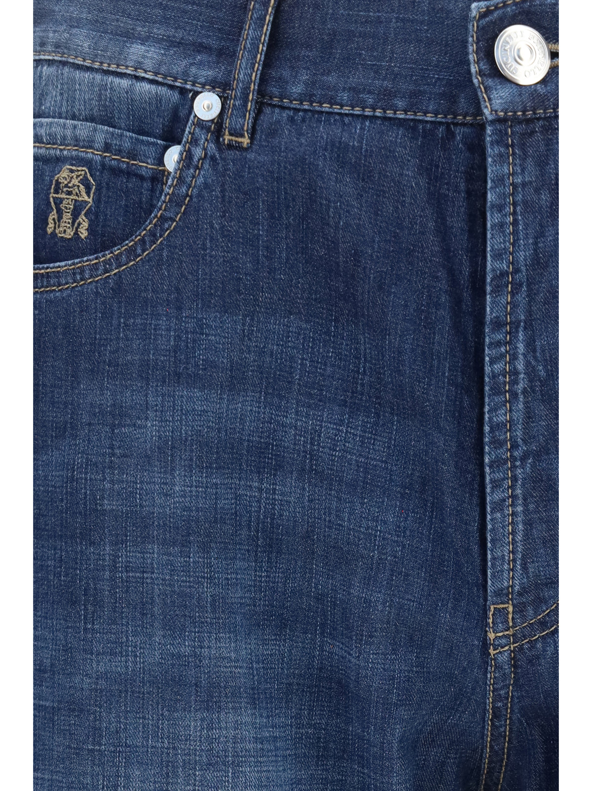 Lightweight Denim Trousers in Dark Blue