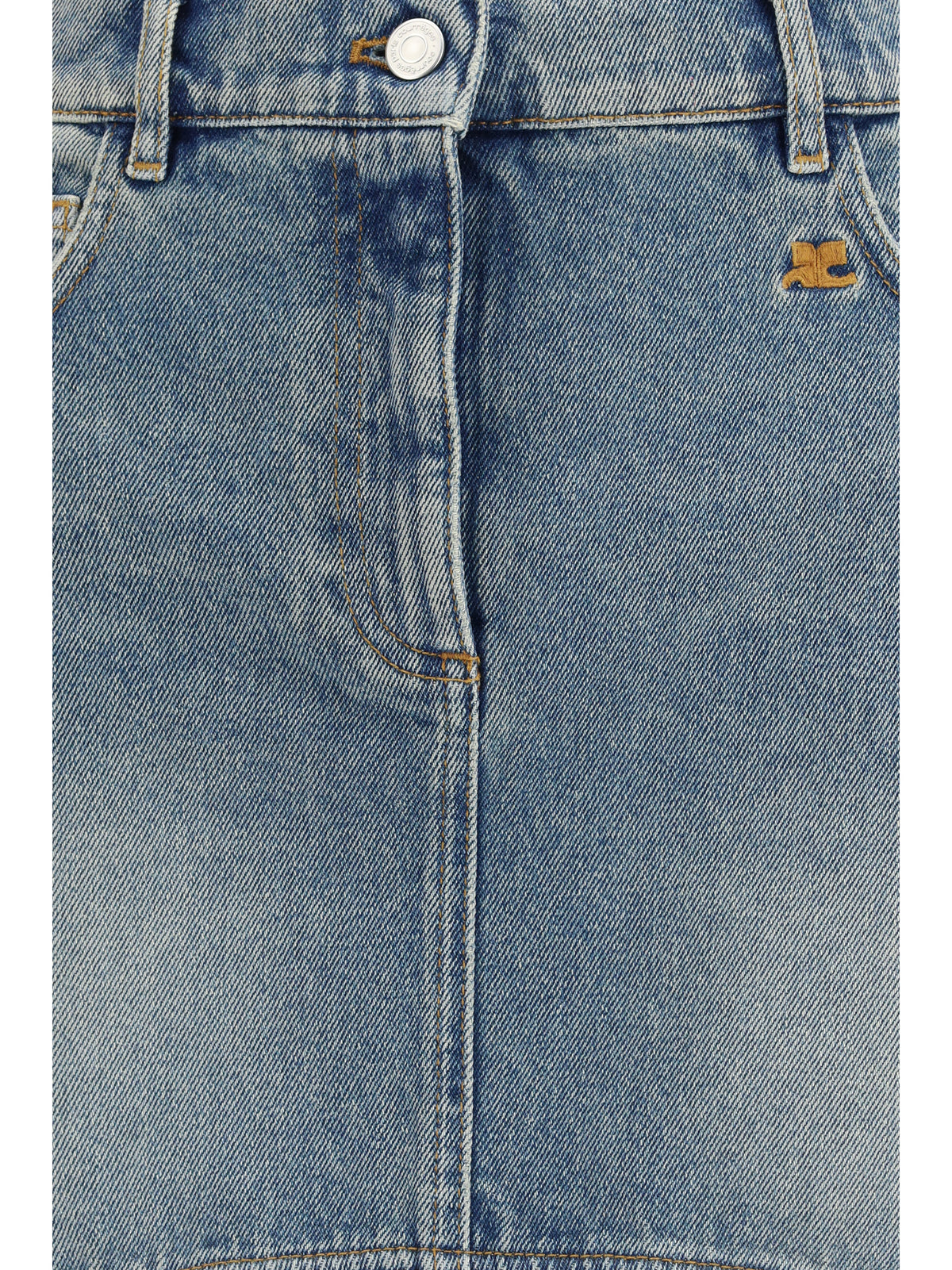 Asymmetric Denim Circle Skirt
