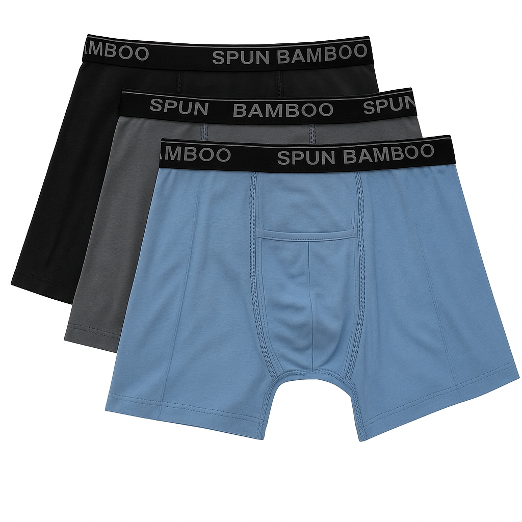 Men's Bamboo Viscose Boxer Briefs - 3-Pack Mixed Colors