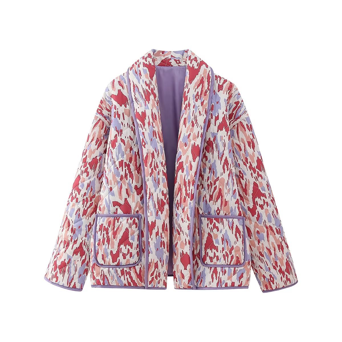 Women's Quilted Jacket Abstract Pastel Printed BYMANYC ® New York CONTEMPORARY ELEGANT CASUAL OUTERWEAR - New Collection