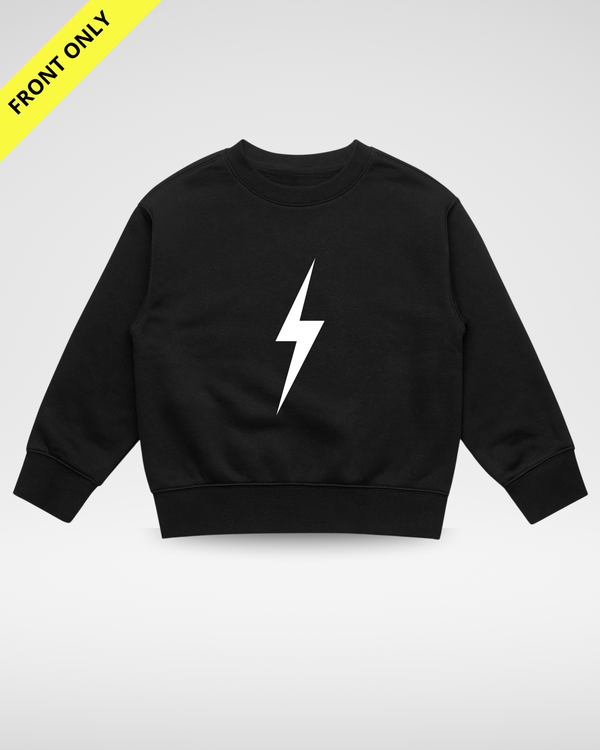 WHITE BOLT CREWNECK - BLACK