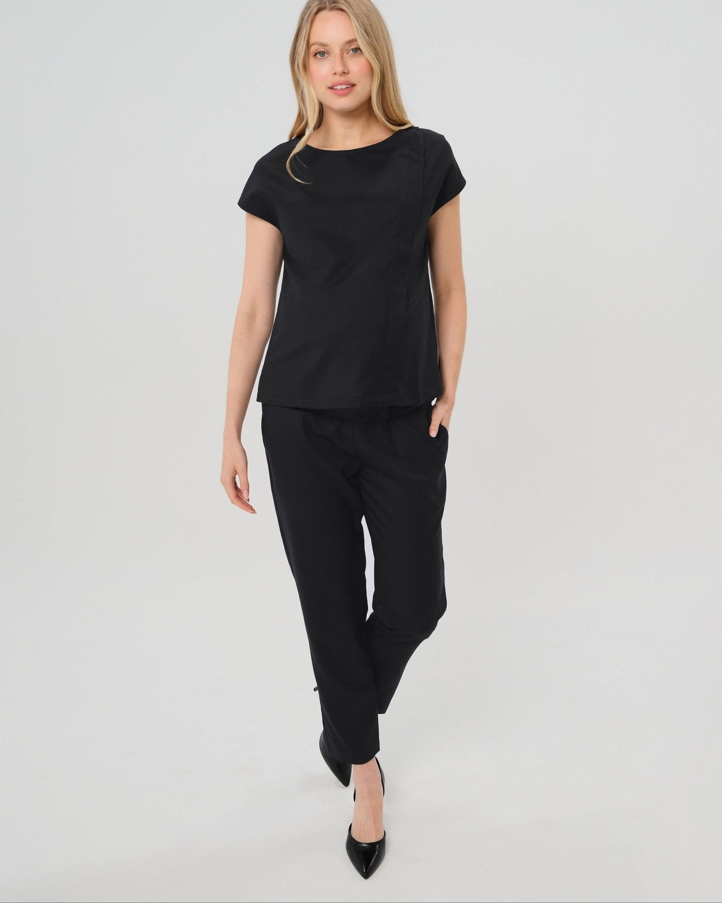 Elizabeth Under Belly Maternity Pants in All-Season Wool