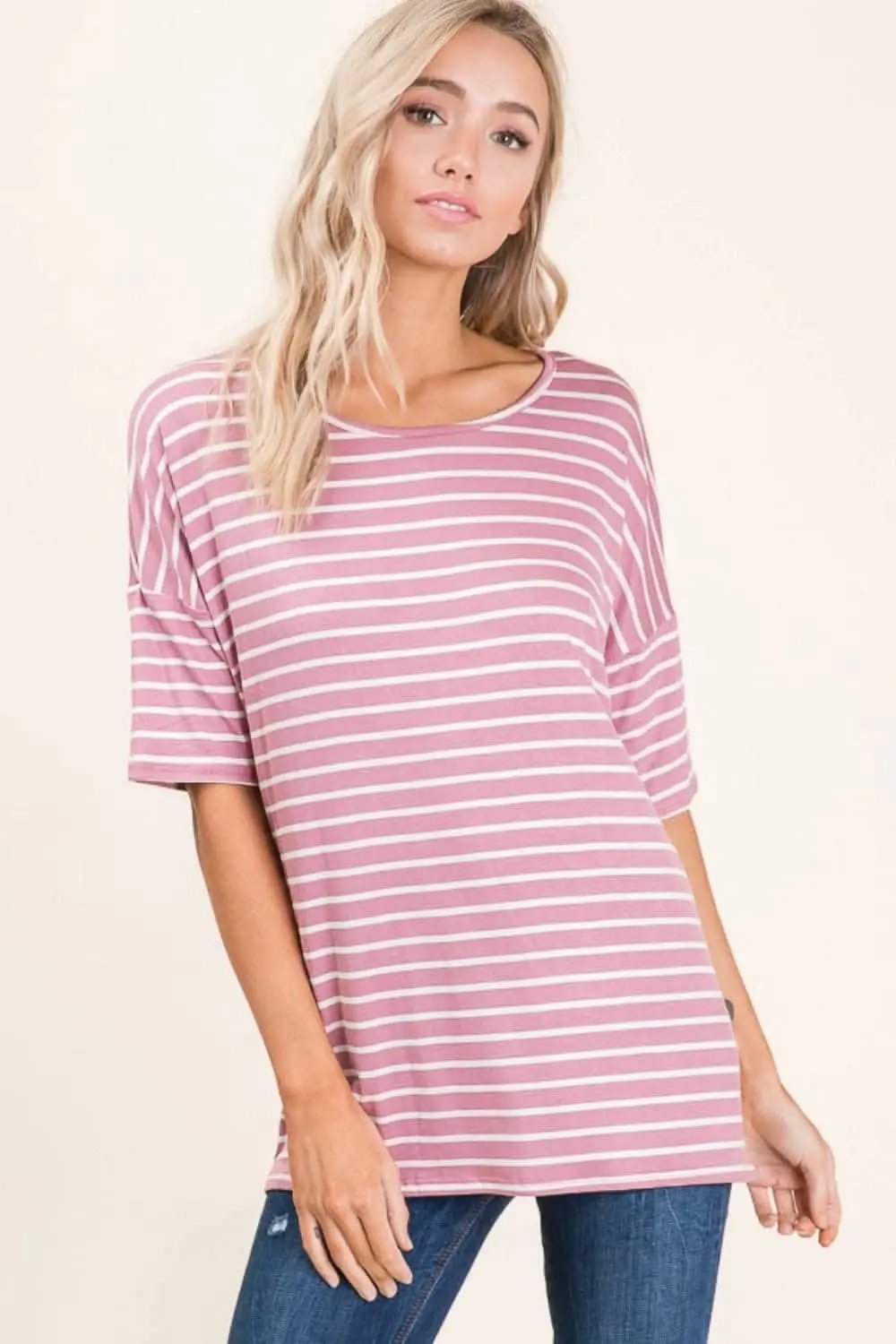 Trendsi Striped Tee Women's Casual Wear T-Shirt Soft, Breathable Comfort