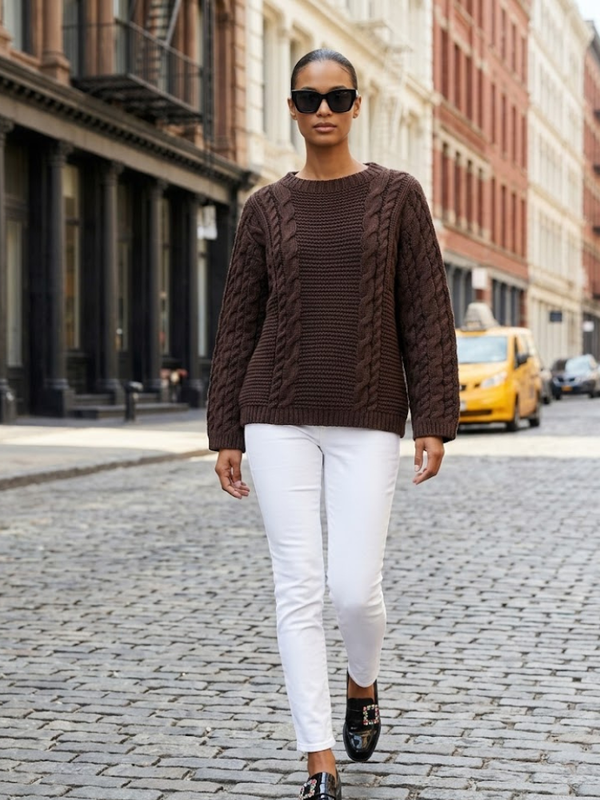 BOWERY Women's Cable-Knit Sweater Prêt-à-Porter BYMANYC ® New York