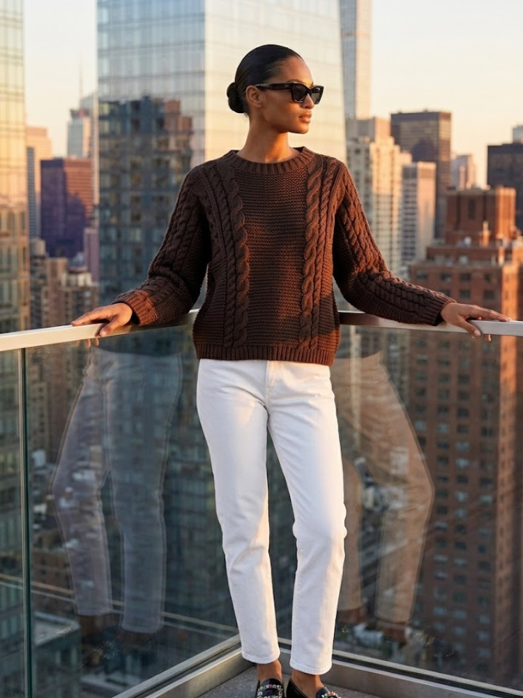 BOWERY Women's Cable-Knit Sweater Prêt-à-Porter BYMANYC ® New York