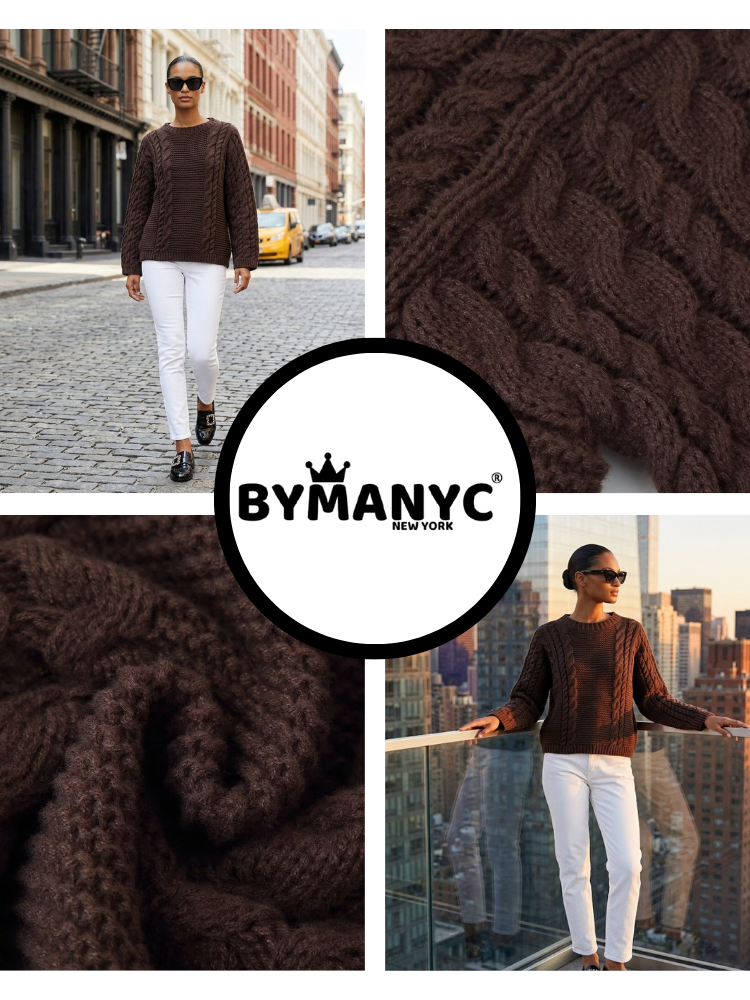 BOWERY Women's Cable-Knit Sweater Prêt-à-Porter BYMANYC ® New York