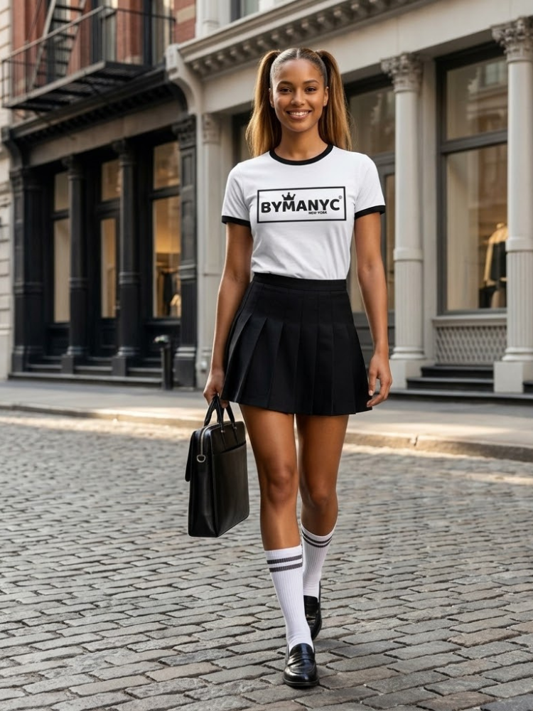 Unisex T Shirt BYMANYC New York New Collection NYC Staple Ringer Vintage Tee