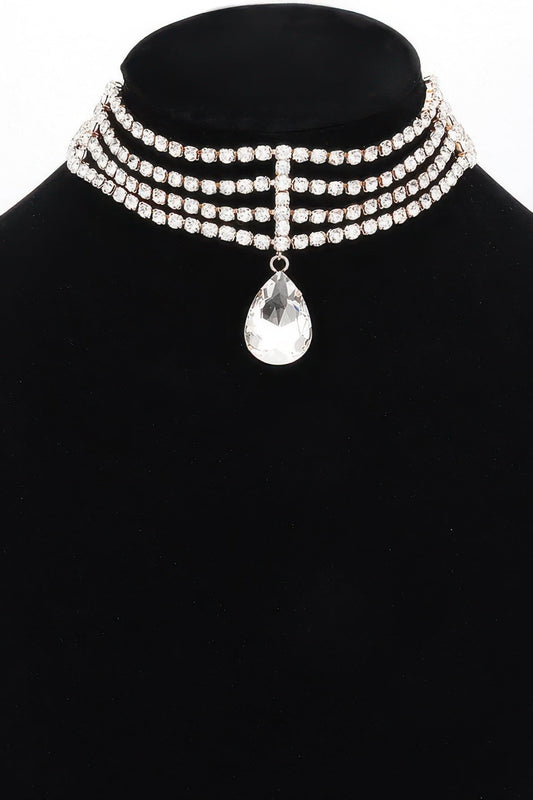 BROADWAY Rhinestone Choker & Crystal Pendant: NYFW BYMANYC ® New York