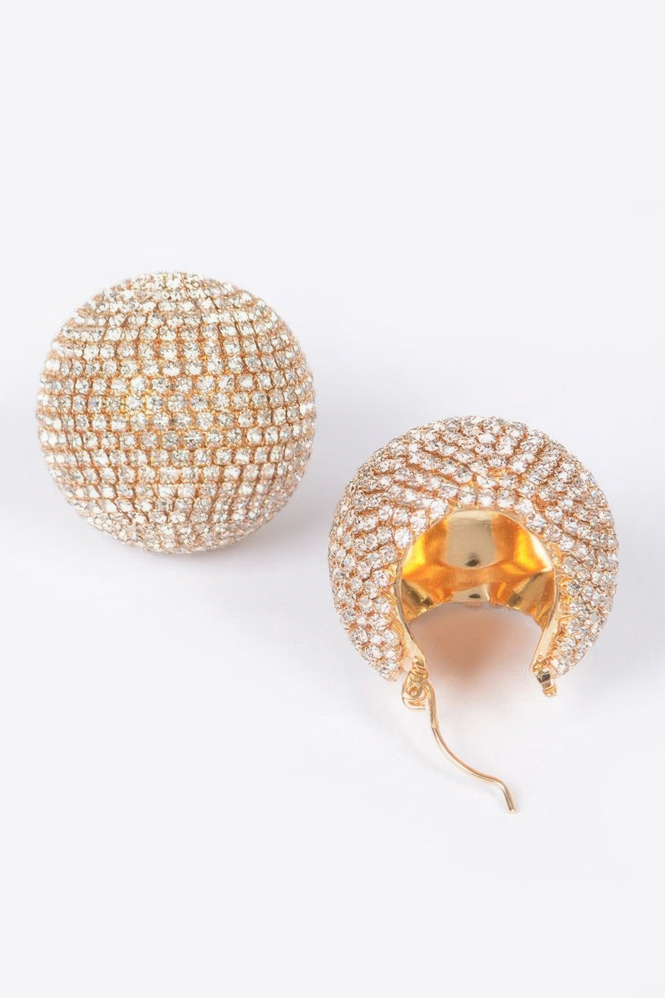 BRYANT Polished Rhinestone Round Earrings: NYFW BYMANYC ® New York