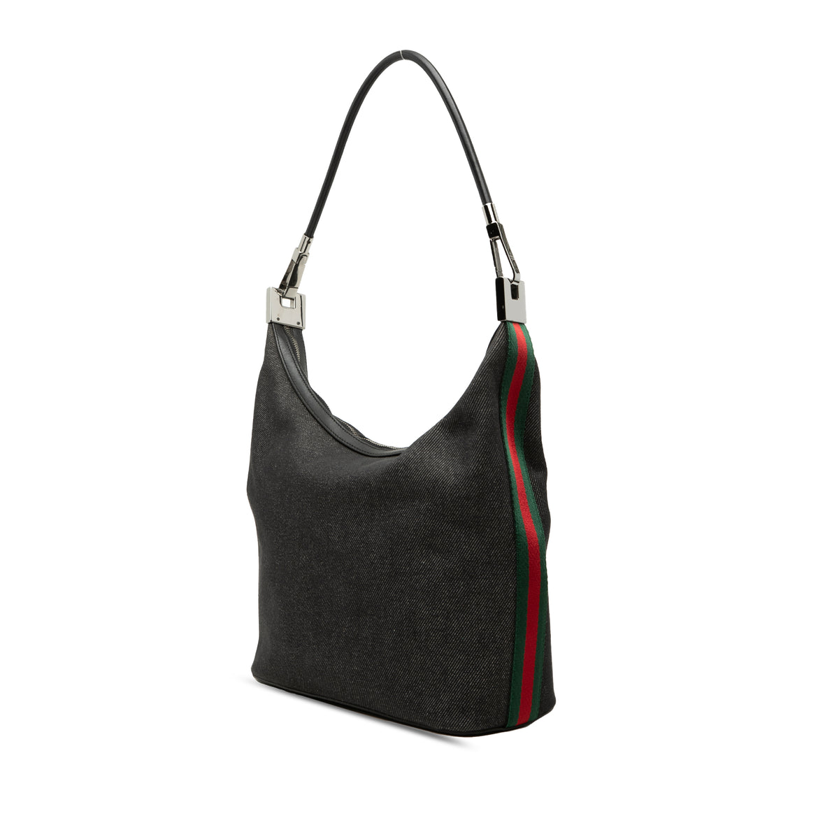 Shoulder Bag Denim Web Grey (Pre-Owned)