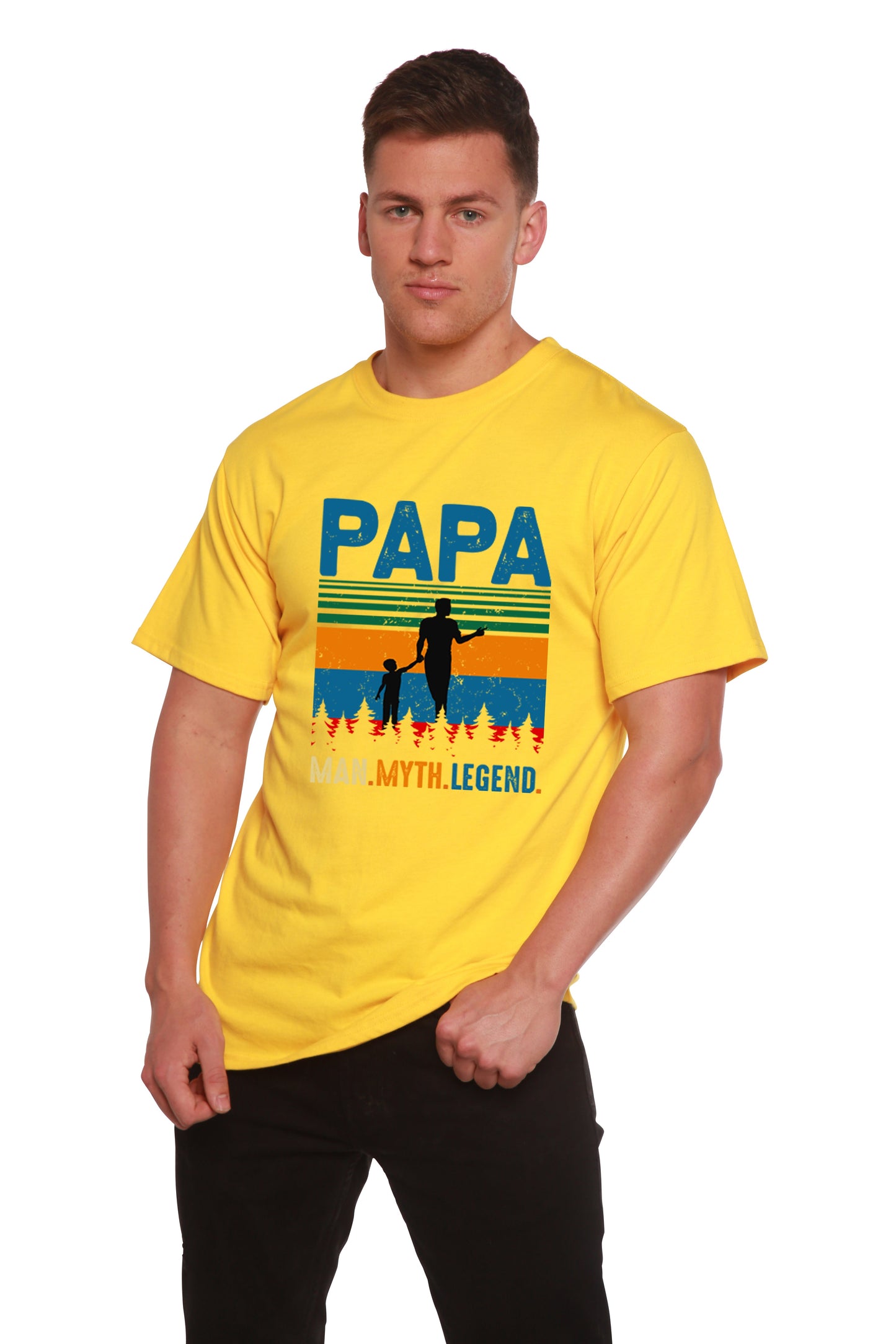 Papa Man, Myth, Legend Men's Bamboo Viscose/Organic Cotton Short Sleeve Graphic T-Shirt