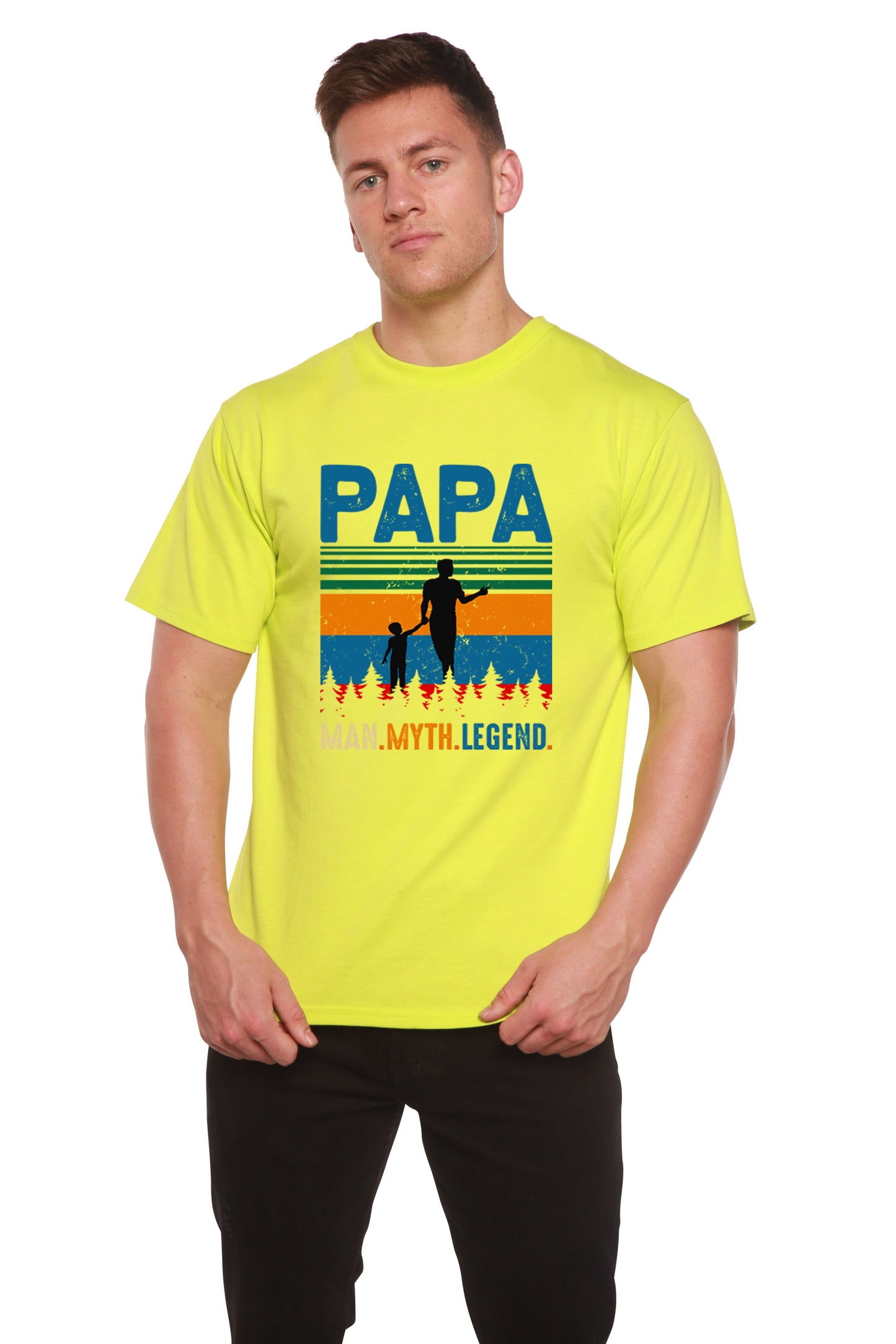 Papa Man, Myth, Legend Men's Bamboo Viscose/Organic Cotton Short Sleeve Graphic T-Shirt