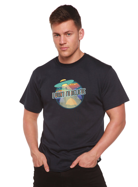 I Want to Believe Men's Bamboo Short Sleeve Printed T-Shirt