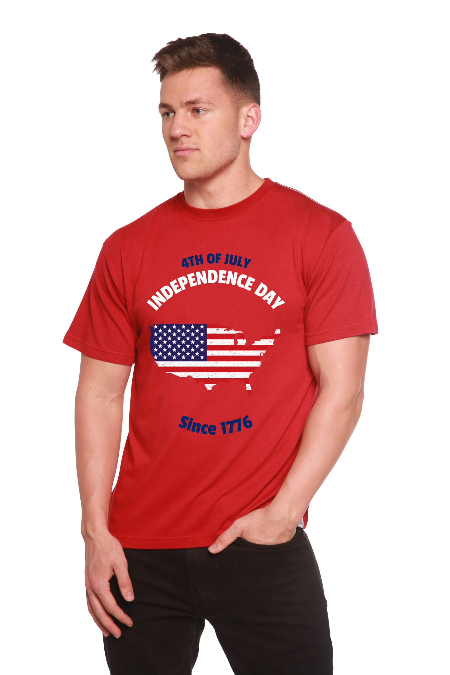 4th of July Men's Bamboo Viscose/Organic Cotton Short Sleeve Graphic T-Shirt