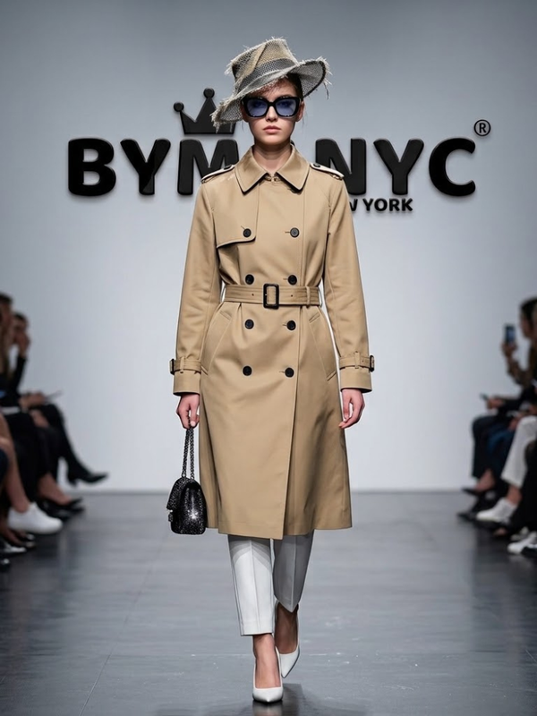 Women's Classic Double-Breasted Trench Coat BYMANYC ® New York CONTEMPORARY VIBRANT MODERN FASHION - New Collection