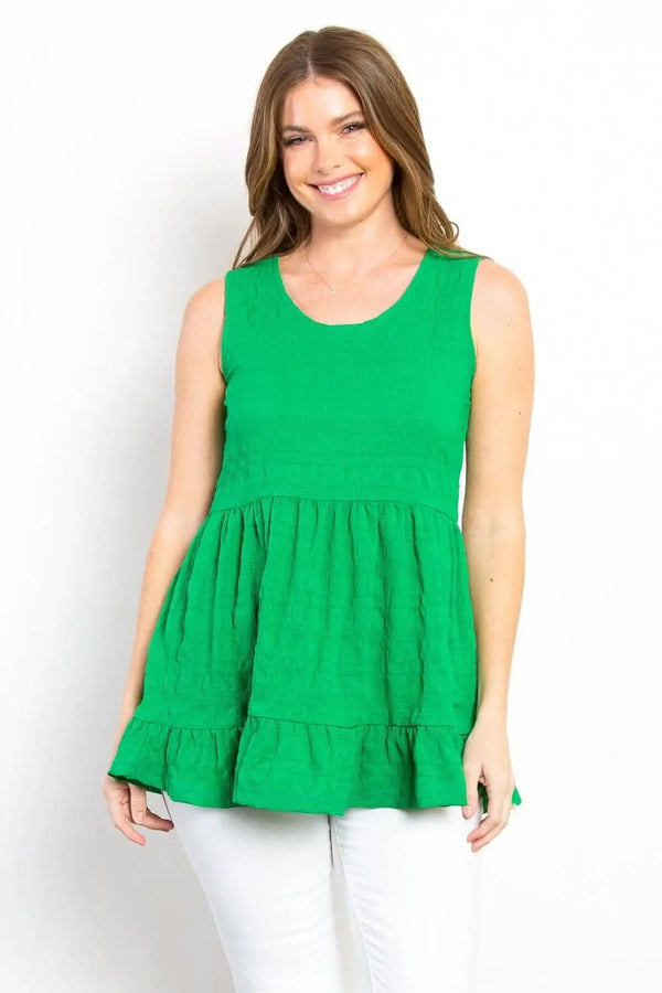 Trendsi Be Stage Ruffled Sleeveless Babydoll Top