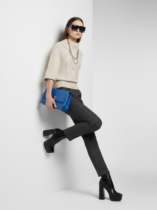 Beige Cable Knit Sweater HARLEM: New Colección COUTURE in NOLITA - BYMANYC ® New York