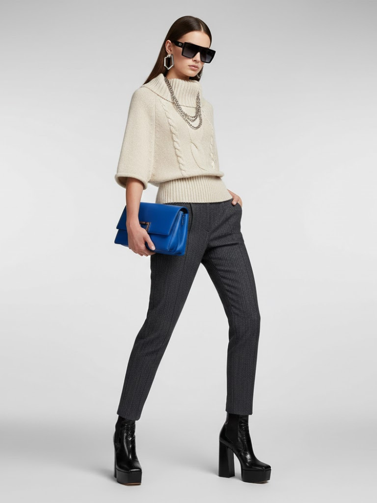 Beige Cable Knit Sweater HARLEM: New Colección COUTURE in NOLITA - BYMANYC ® New York