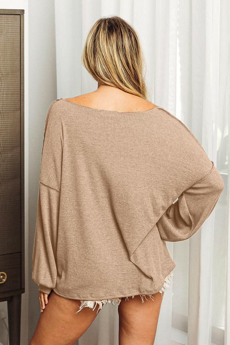Long Sleeve Top - Exposed Seam - BiBi Style